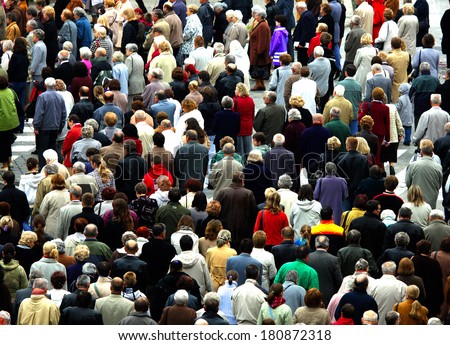 Crowd of people in the city