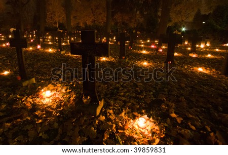 Night at cemetery