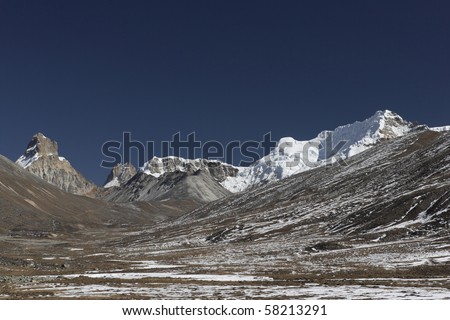 Himalayan mountains at the border between India and China