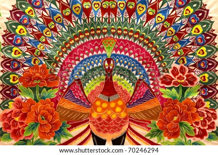 Peacock drawings, Good for Chinese New Year background use.