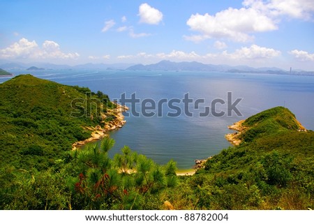 Hong Kong landscape from mountains