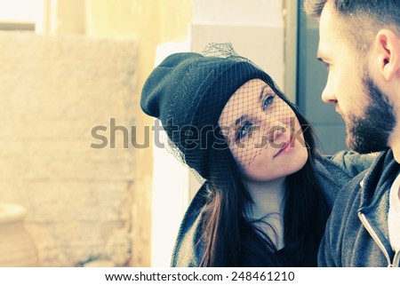 Portrait of young couple outdoor