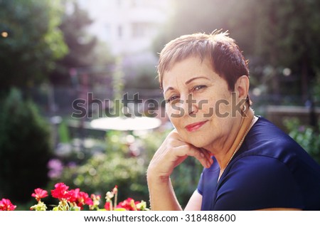 Portrait of happy smiling senior woman