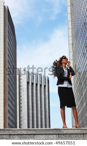 business woman happy spring sun