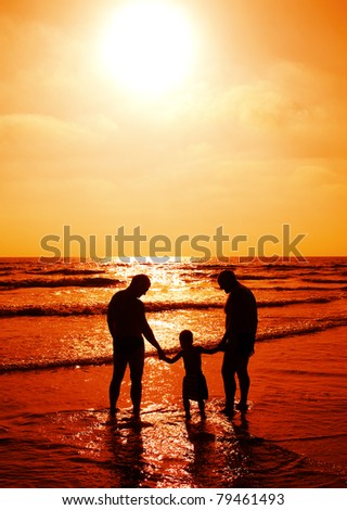 stock photo : child with father and grandfather