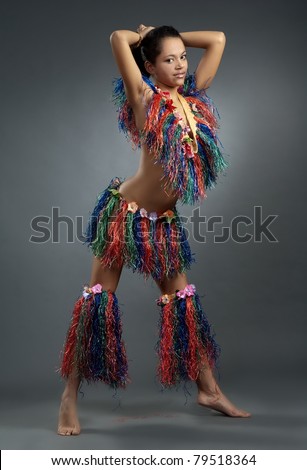 Beautiful girl in african dance suit