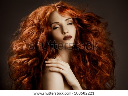 Beauty Portrait. Curly Long Hair