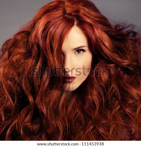 Red Hair. Fashion Girl Portrait