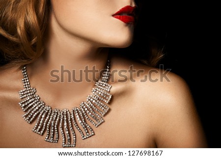 Fashion Portrait Of Beautiful Luxury Woman With Jewelry