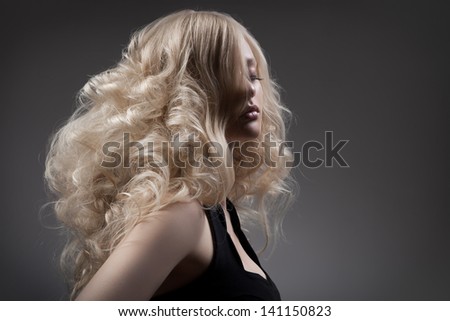Beautiful Blond Woman Curly Long Hair Beautiful Blond Woman Curly Long Hair