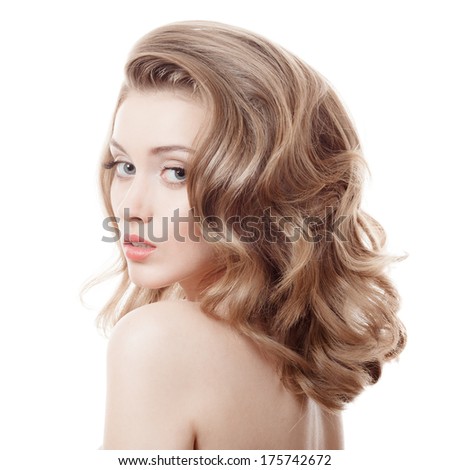 Beautiful Blonde Girl Healthy Long Curly Hair Beautiful Blonde Girl Healthy Long Curly Hair