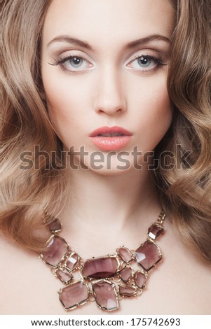 Fashion Portrait Of Beautiful Luxury Woman With Jewelry