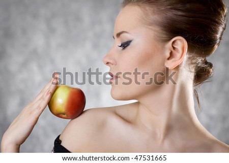woman profile apple fine