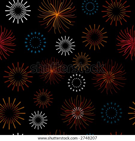  pattern with fireworks design black background vector illustration