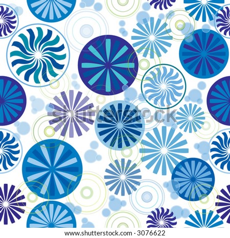 stock vector : Seamless wallpaper pattern with wheel, round and sunflower 