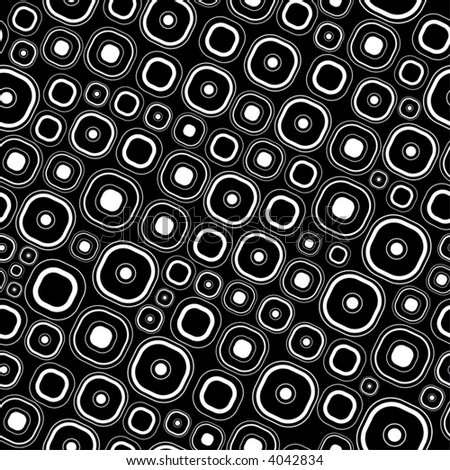 stock vector : Seamless wallpaper tile pattern rounded square design, black 