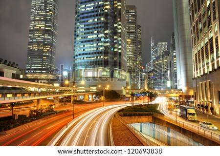 Central, Hong Kong, at Night. The busiest place in the world.