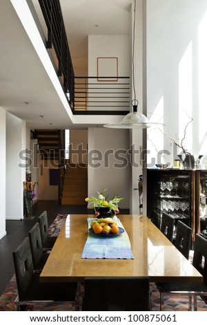 interior modern house , comfort  dining room