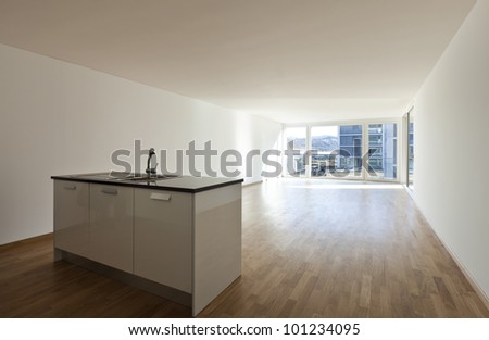 beautiful new apartment, interior, open space