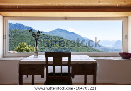 interior room with panoramic window