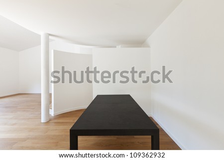 interior modern house, empty room with black table