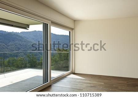 modern interior, empty room with window