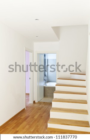interior modern house, staircase and passage