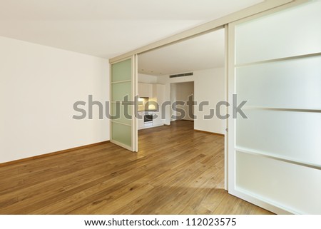 interior empty house with wooden floor