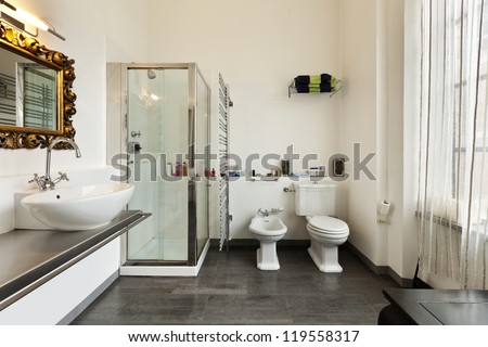 beautiful house, interior, view of the bathroom