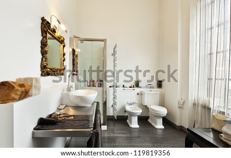 beautiful house, interior, view of the bathroom