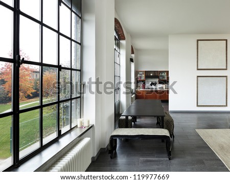 beautiful house, interior, view of the dining table