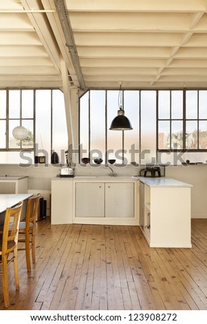 interior beautiful kitchen of an old loft interior beautiful kitchen of an old loft