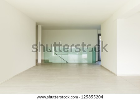 modern architecture, new empty apartment ,view  from wide room