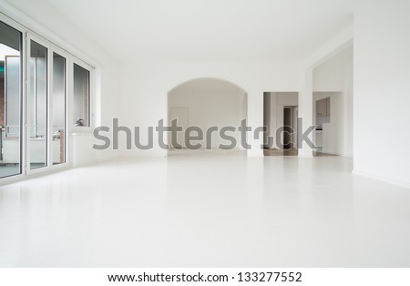 interior empty house, white walls