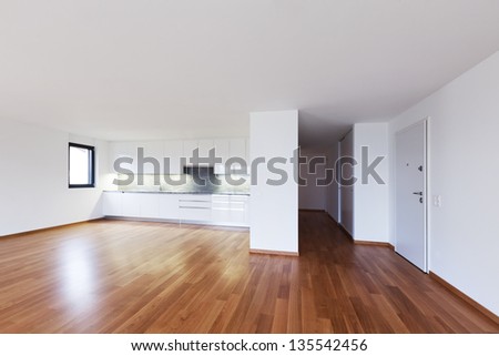 interior modern empty flat, apartment nobody inside