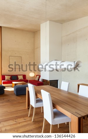 architecture modern design, mountain home, dining table