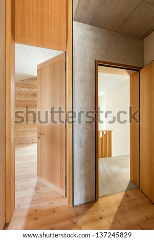 architecture modern design, interior home, two doors