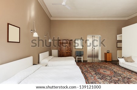 beautiful hotel room in historic building, suite