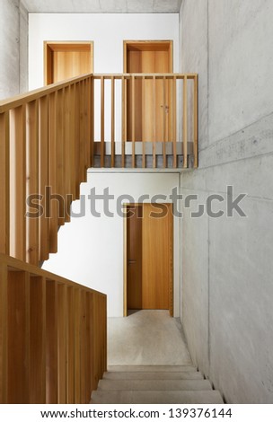 architecture modern design, home in concrete, staircase
