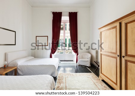 beautiful hotel room in historic building, double room