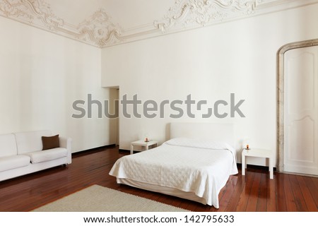 beautiful hotel room in old building, double room