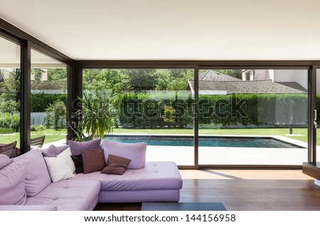 Modern Villa, Interior, Wide Living Room With Divan