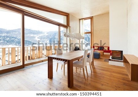 Interior Mountain House, Beautiful Dining Room