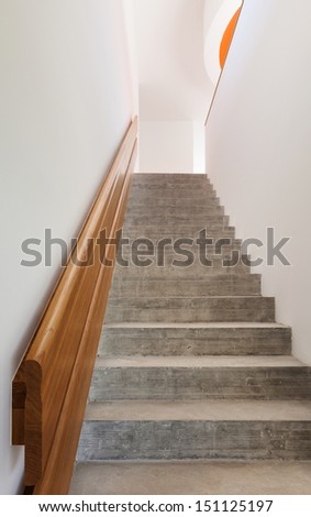 new architecture, interior, school, staircase view
