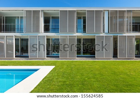 Modern Villa With Pool, View From The Garden