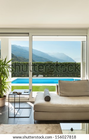 Modern villa, interior, detail living room