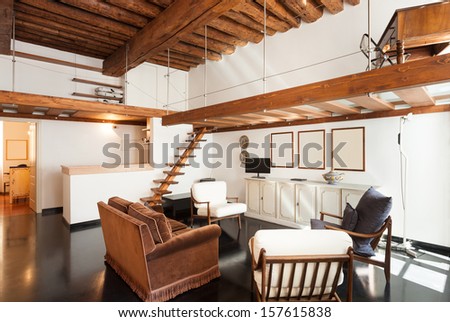 Interior, Beautiful Loft, Living Room View