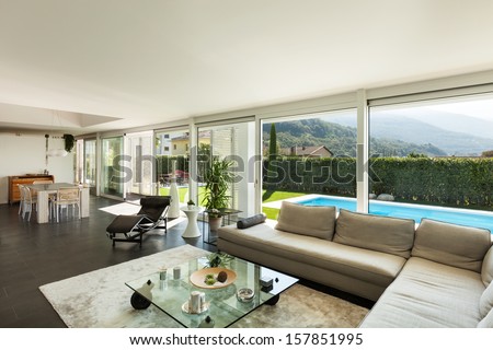 Modern Villa, Interior, Beautiful Living Room