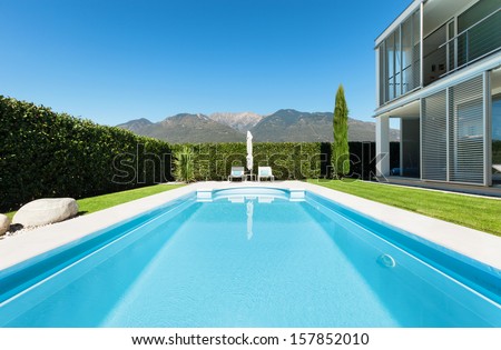 Modern Villa With Pool, View From The Garden