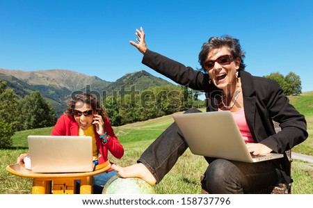 modern life of two business women in the countryside
